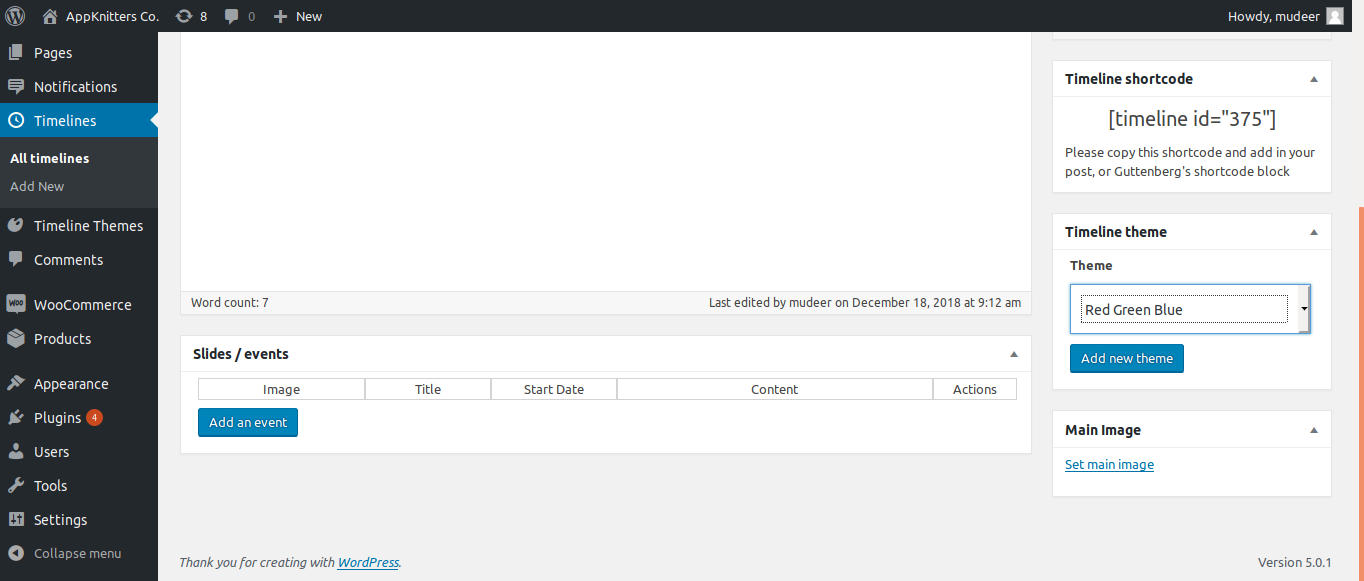 WordPress Timeline Slider by appknitters CodeCanyon